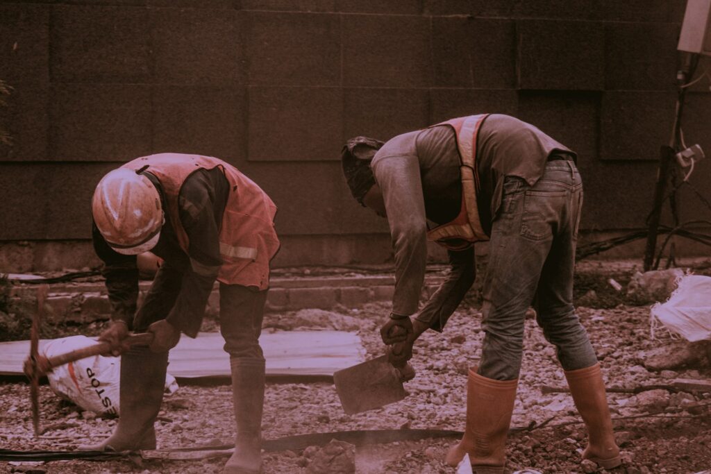 two men engaging in honest labour