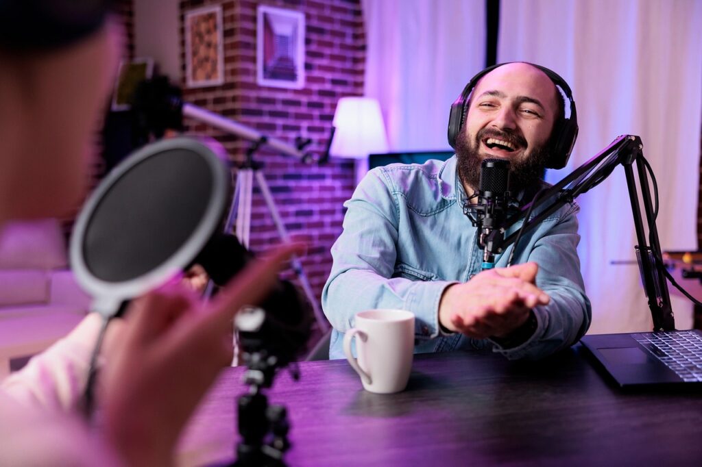 podcaster discussing growth techniques
