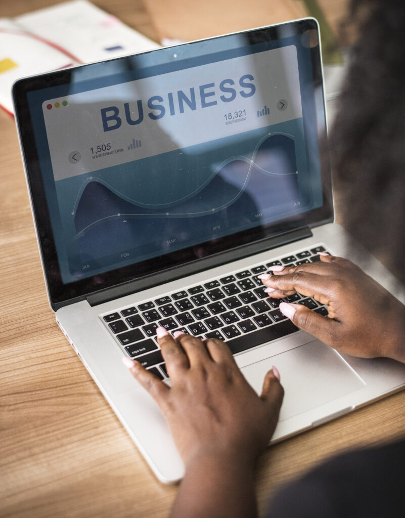 A startup owner working her business marketing Plan